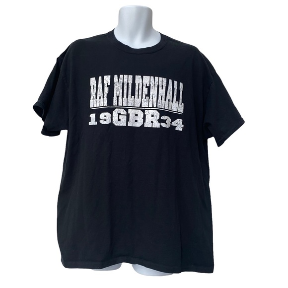 RAF Mildenhall GBR Black Tshirt mens size XL - Picture 1 of 3